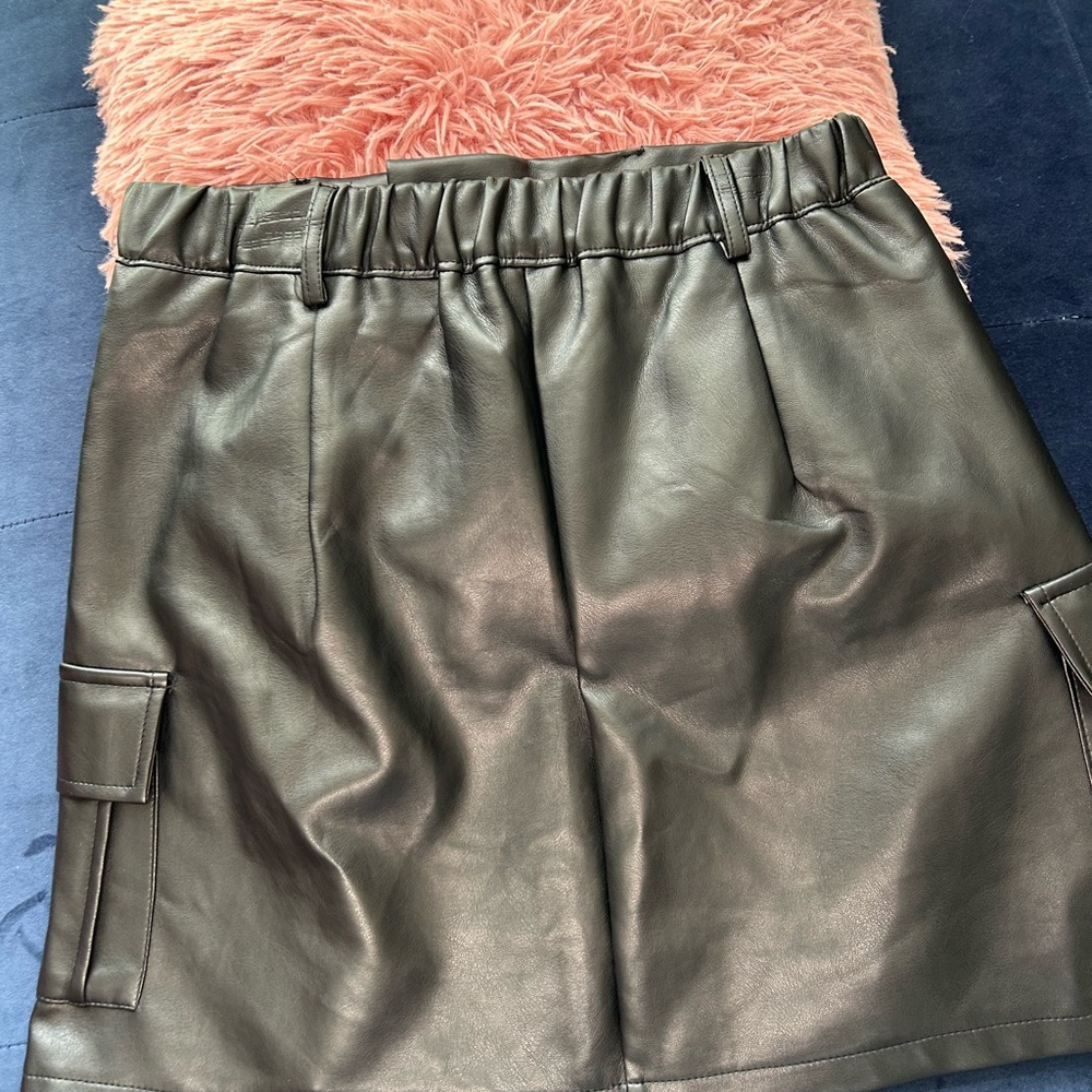 Brown Leather Skirt - Picture 4 of 6